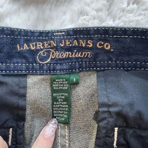 Ralph Lauren Premium Denim Wide Leg Jeans Dark Wash Women’s 8 - Picture 4 of 10